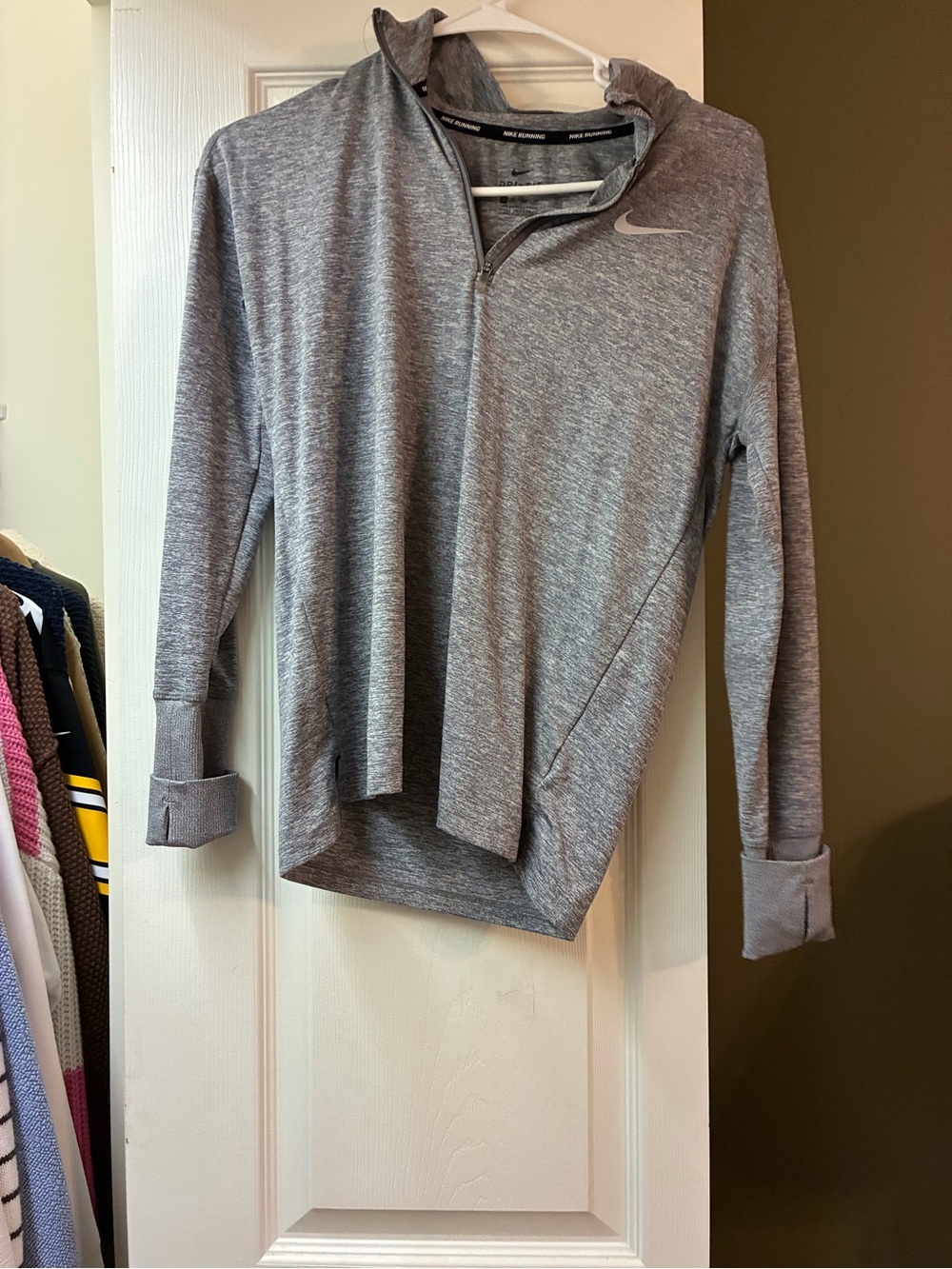 Nike women Gray Quarter-Zip Performance Sweater